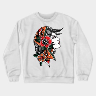 gypsy girl tattoo Crewneck Sweatshirt